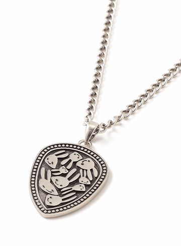 Wobbly Bunny Shield Necklace,SILVER, small image number 2