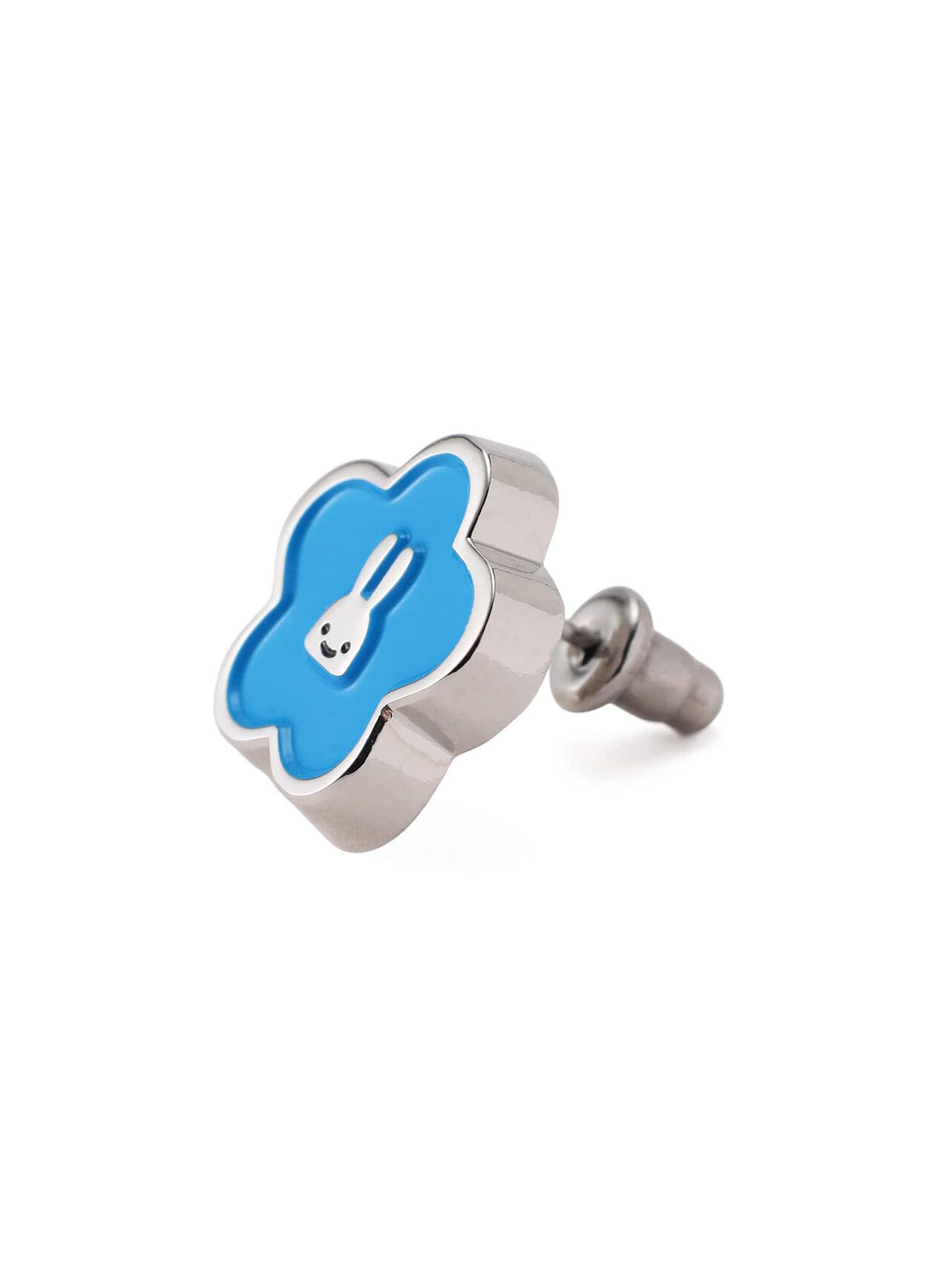 Flower and Rabbit Earrings (Set of 2),BLACK, large image number 3