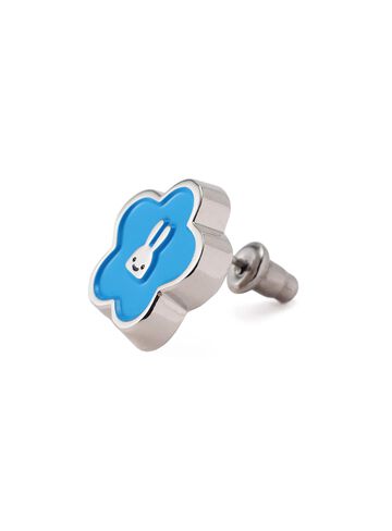 Flower and Rabbit Earrings (Set of 2),BLACK, small image number 3