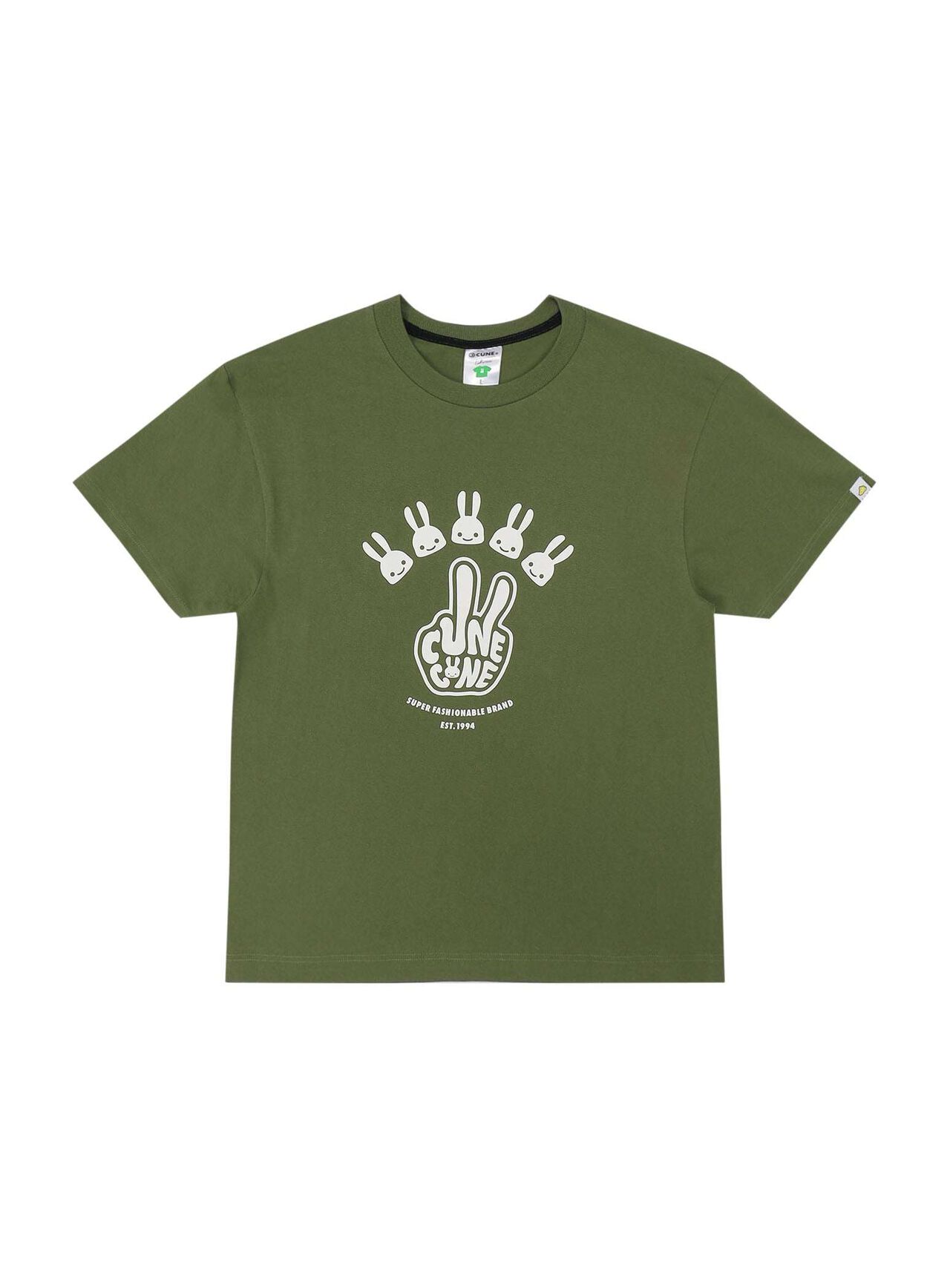 S/S Tee Finger,Khaki, large image number 0