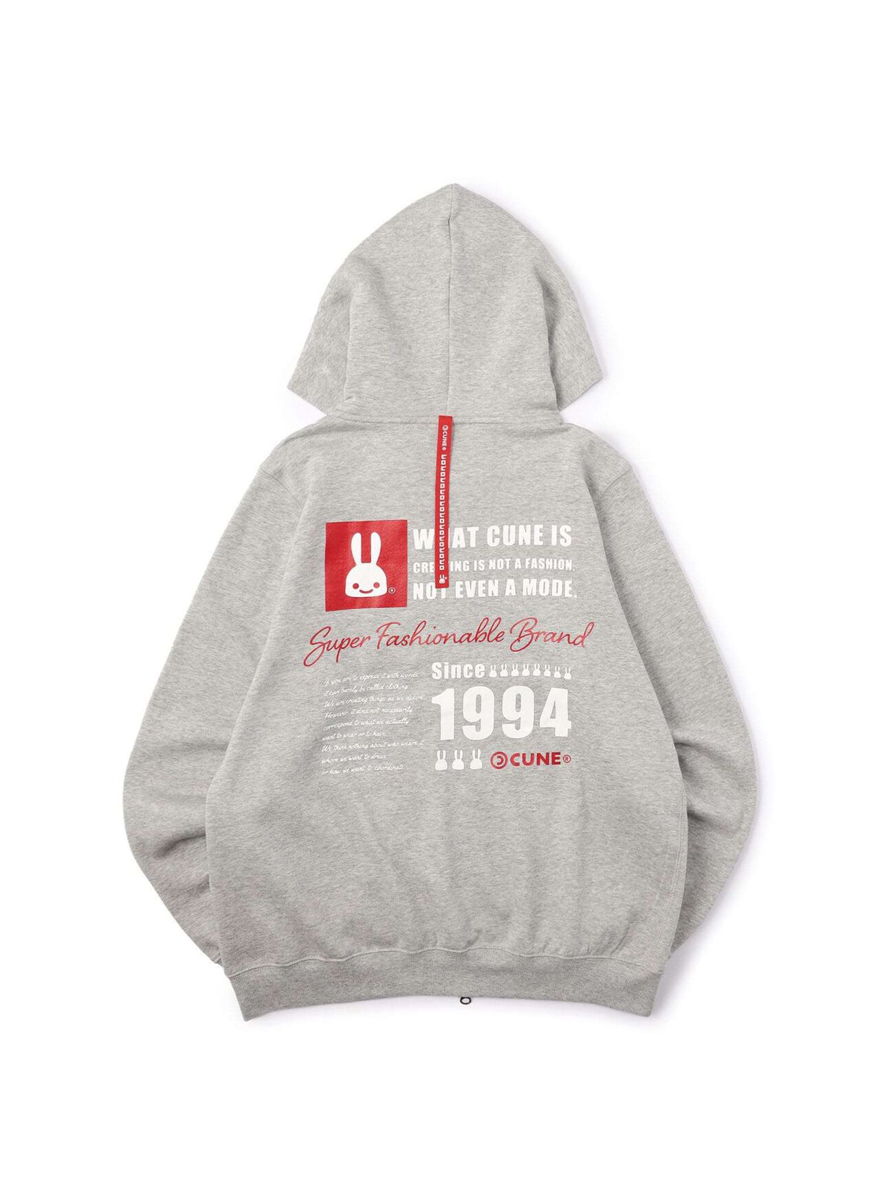 CUNE ZIP PARKA Square Text,GRAY, large image number 0