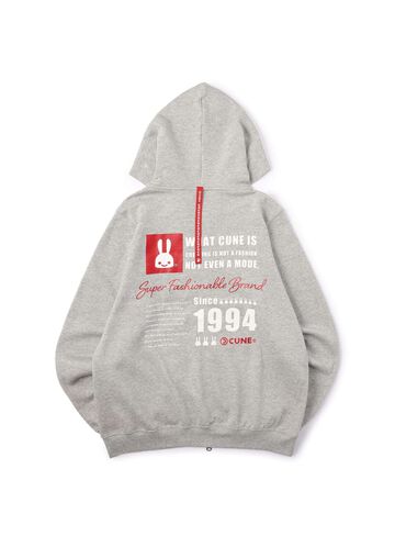 CUNE ZIP PARKA Square Text,GRAY, small image number 0