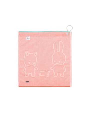 Hand Towel Usachan & Neko-chan,ORANGE, small image number 1