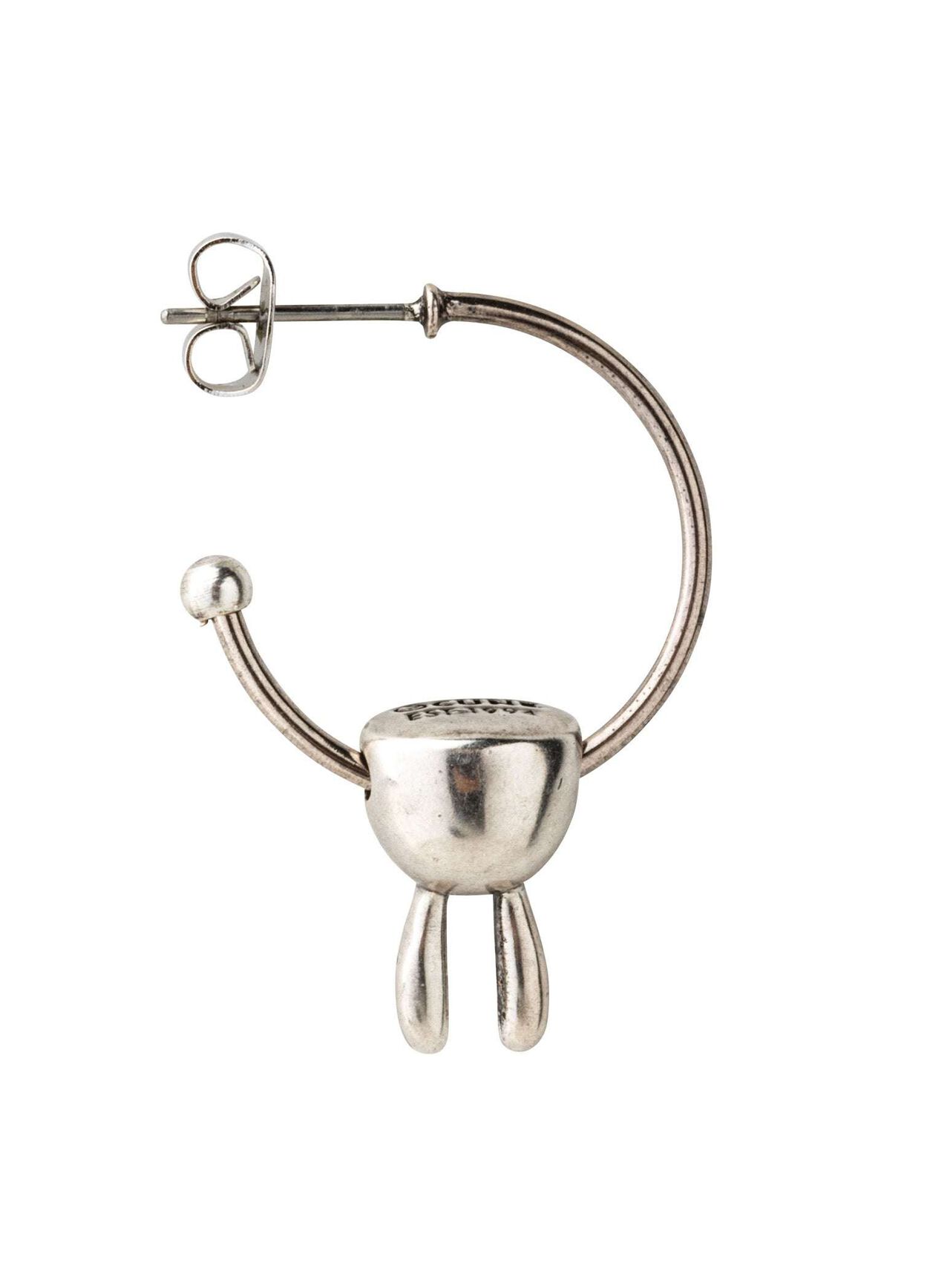 3D Upside-Down Bunny Earring 1P,SILVER, large image number 1