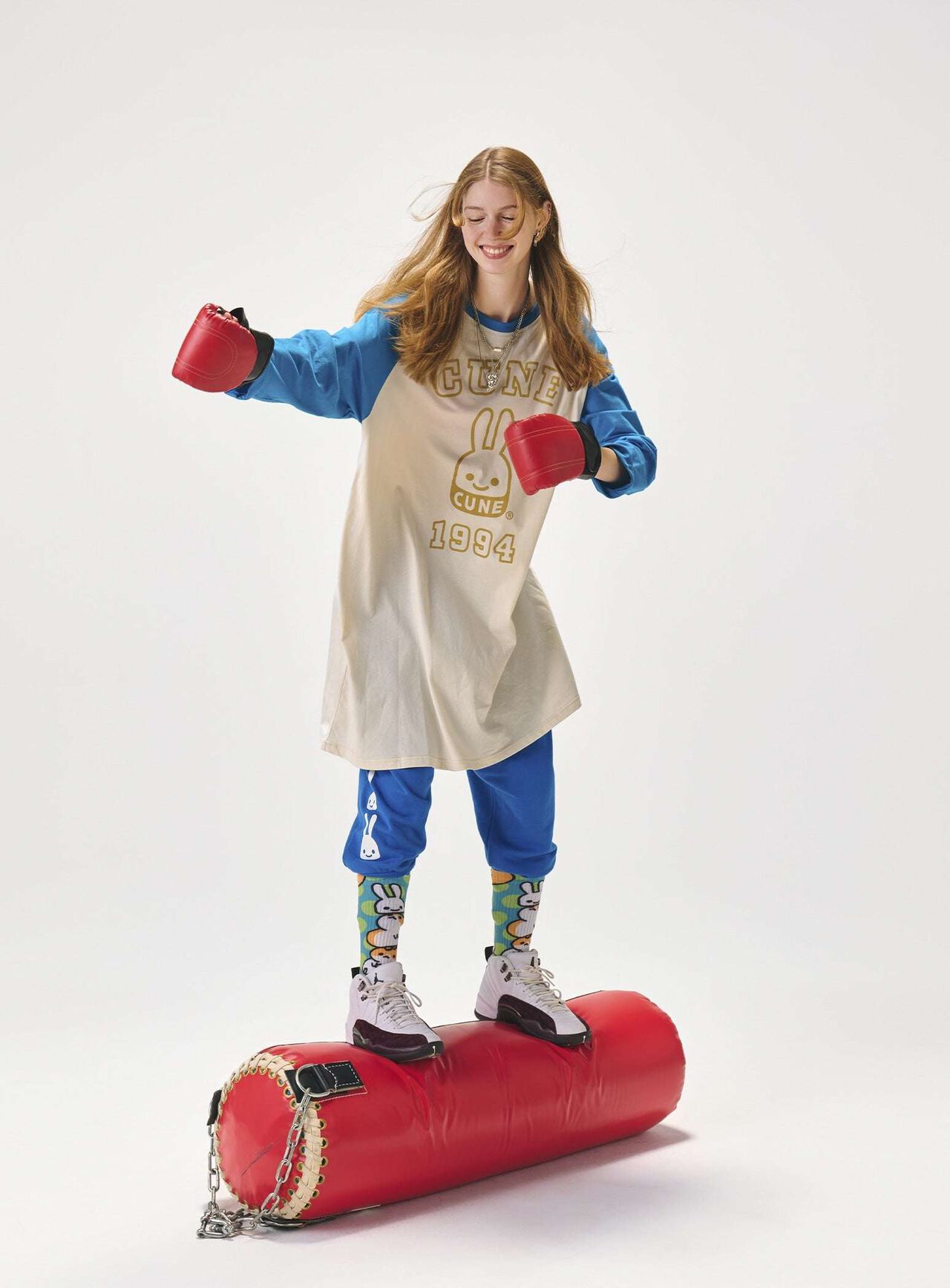 Raglan Dress,BLUE, large image number 5