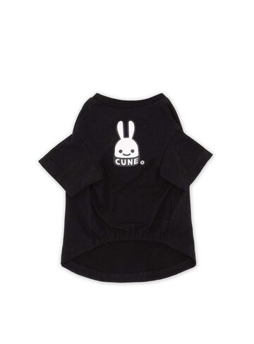Dog and Human S/S Tee - Flower Design,BLACK, small image number 1