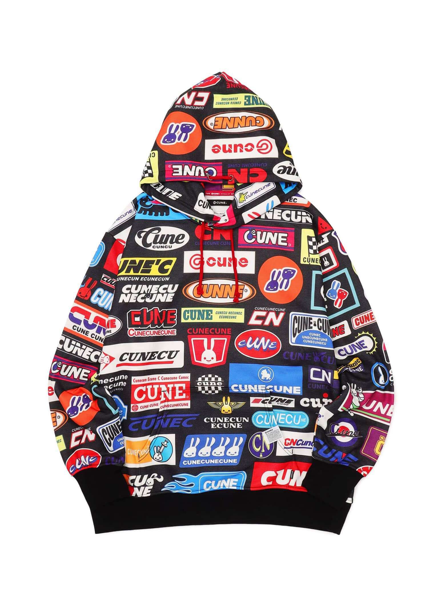 CUNE カラフルロゴ フード付きトレーナー　サイズ３ Racing Logo Hoodie