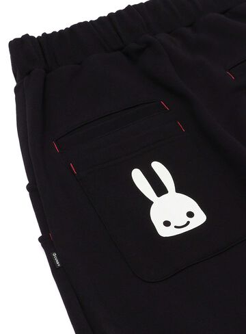 Layered Pocket Sarouel Pants,BLACK, small image number 3