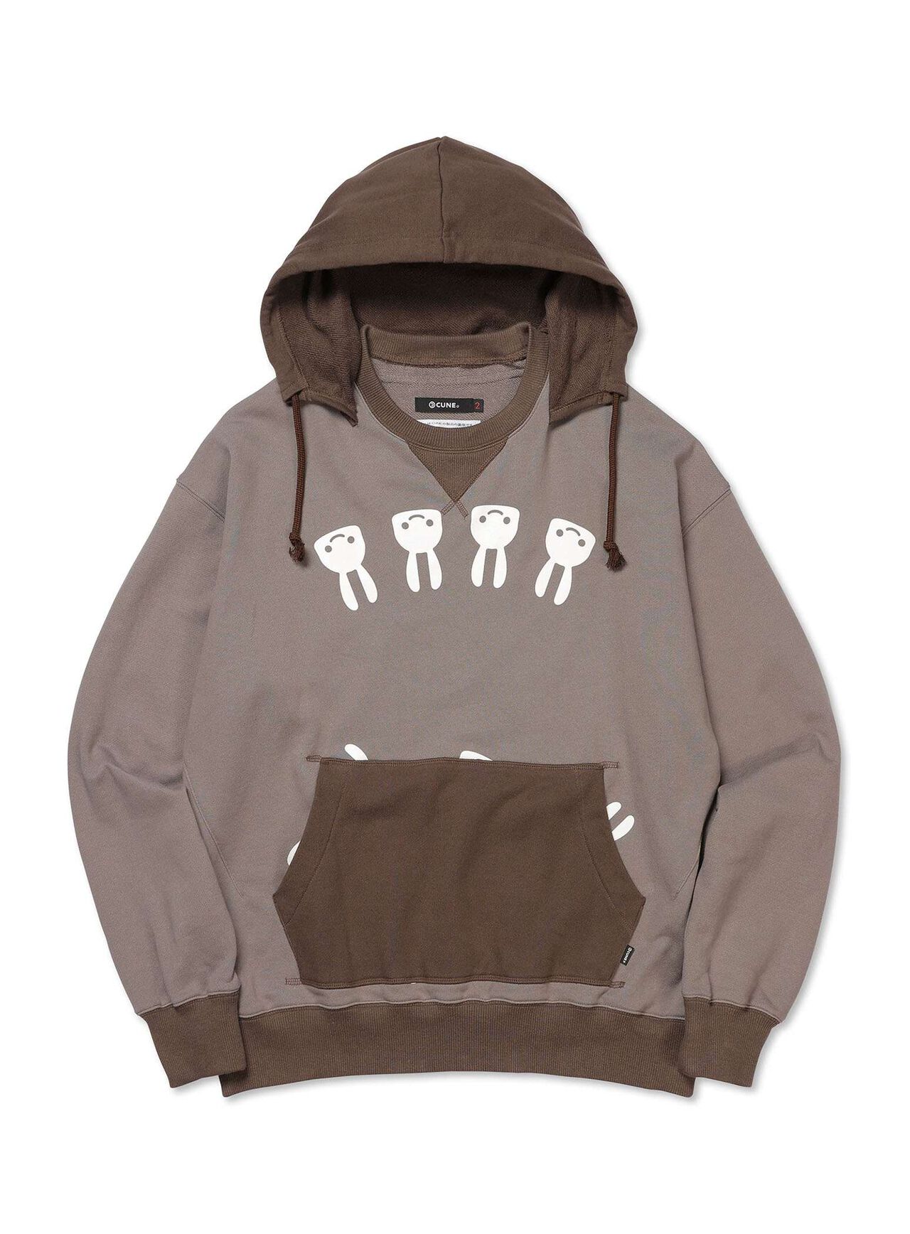 Layered Hoodie,C.GRAY, large image number 0