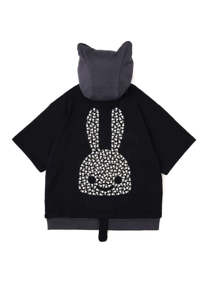 Ear-Tail Short Sleeve Hoodie,, medium