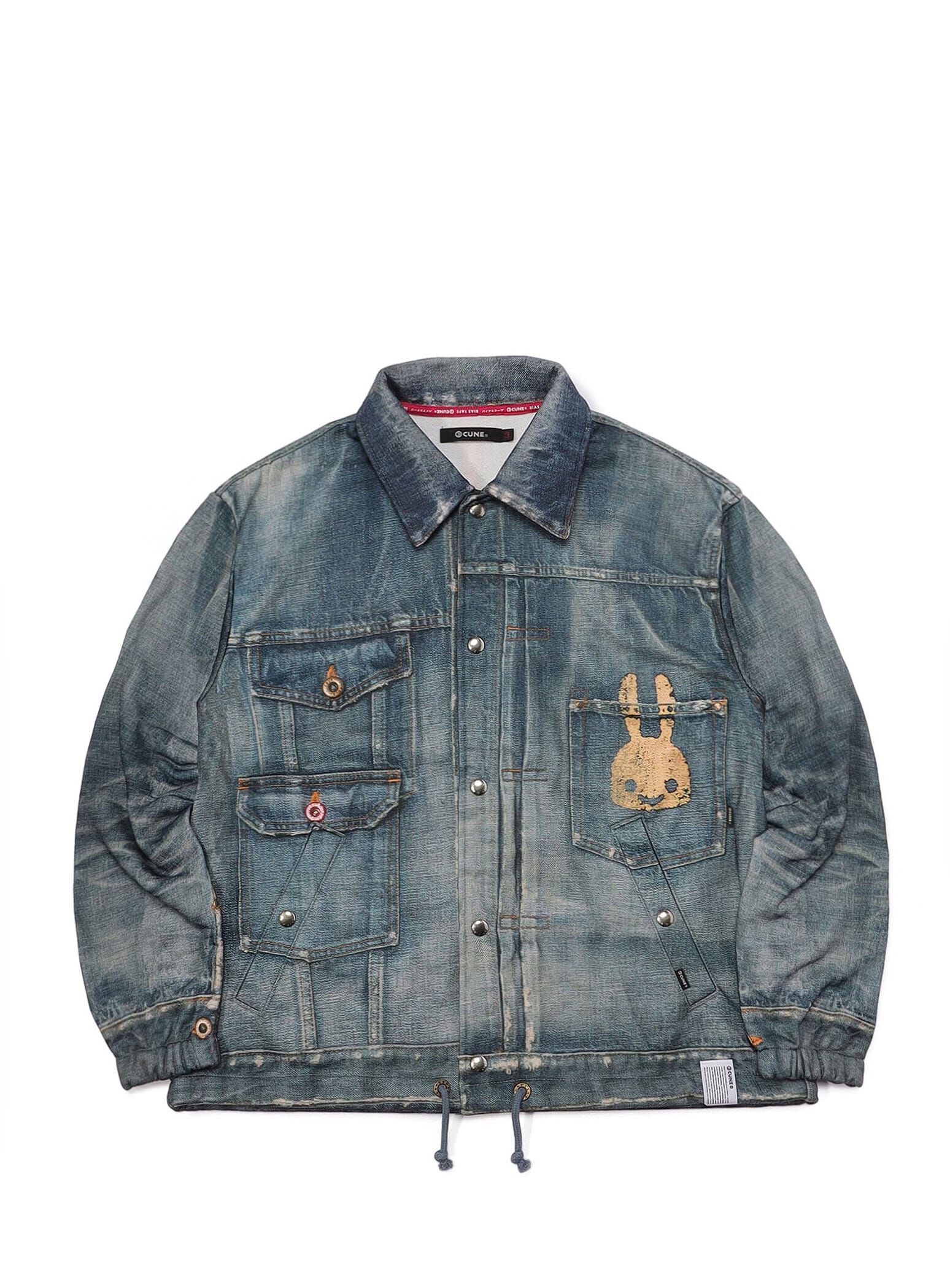 Sweatshirt coach jacket with jean print