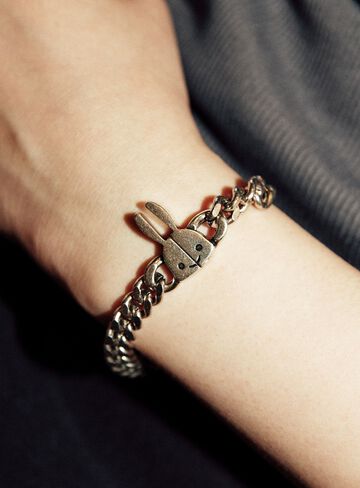 Rabbit Class Clasp Chain Bracelet,SILVER, small image number 7