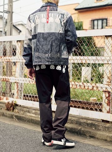 Mosaic Denim Print Twill Coach Jacket,, small image number 10