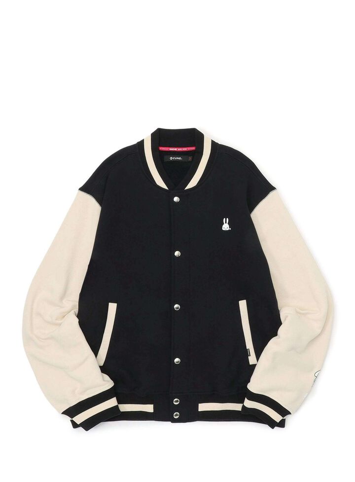 Dog and Human: Human's Sweat Varsity Jacket - Woof,, medium