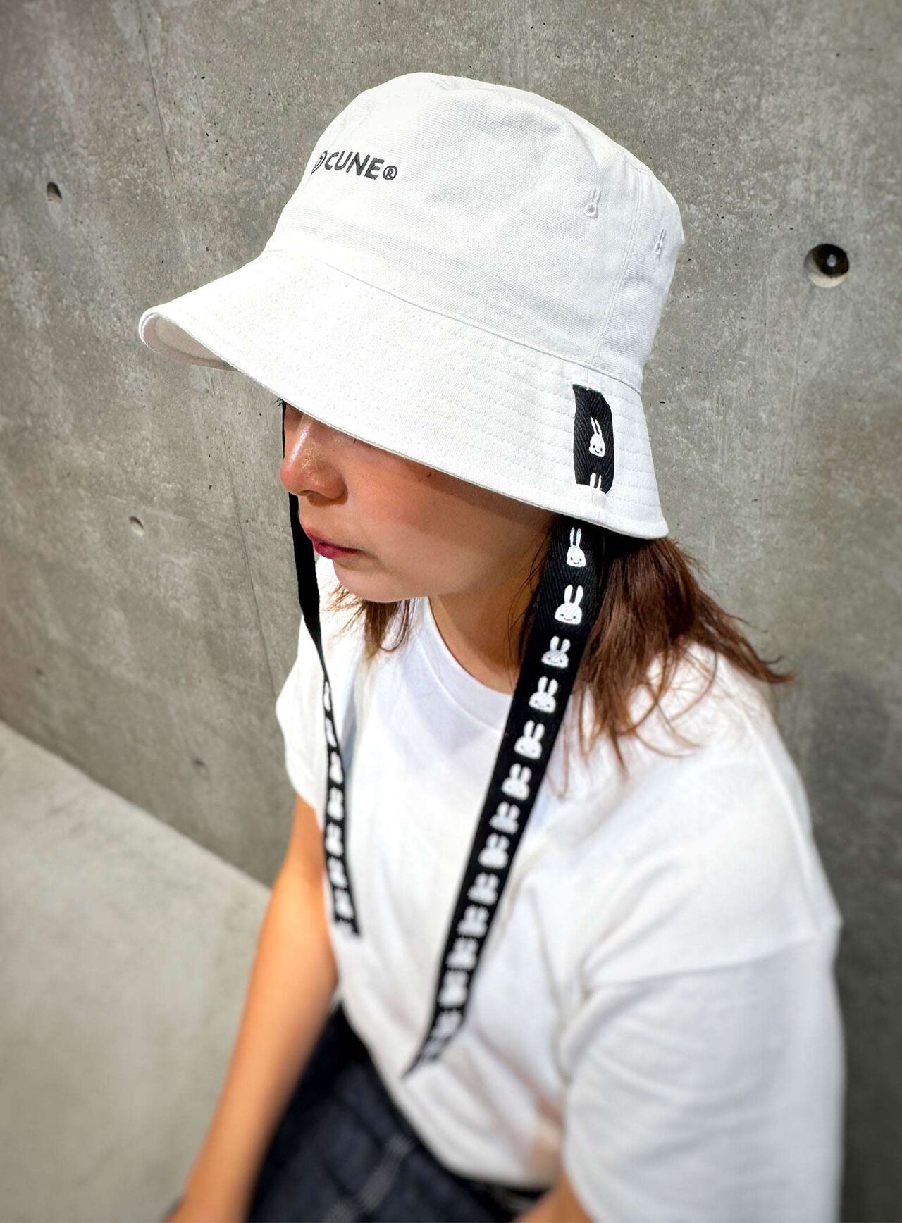 Bucket Hat with Tape Strap,WHITE, large image number 9