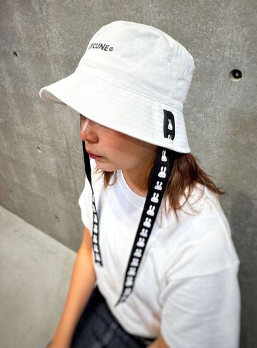 Bucket Hat with Tape Strap,WHITE, small image number 9