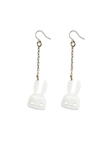 Clear Bunny Earrings 2P,BLUE, small image number 3