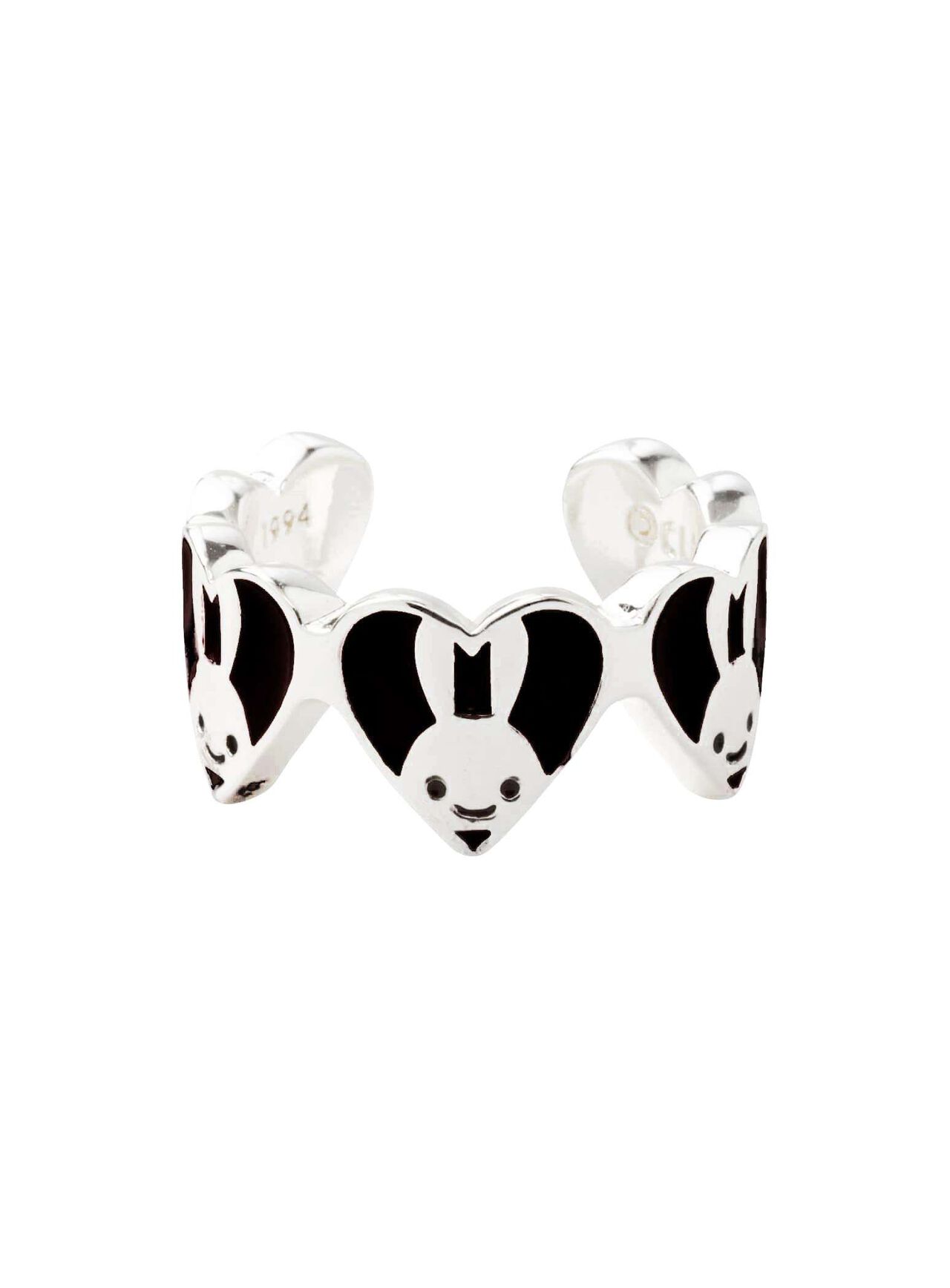Heart Bunny Ring,BLACK, large image number 0