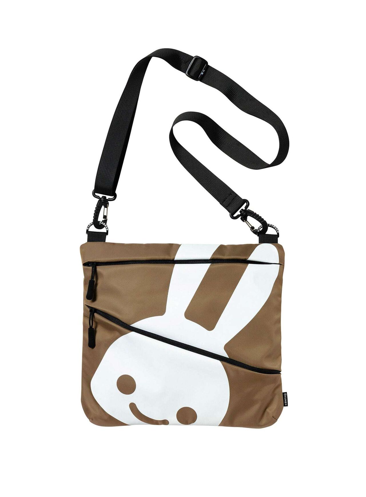 Slant Zip Shoulder Bag,BEIGE, large image number 0