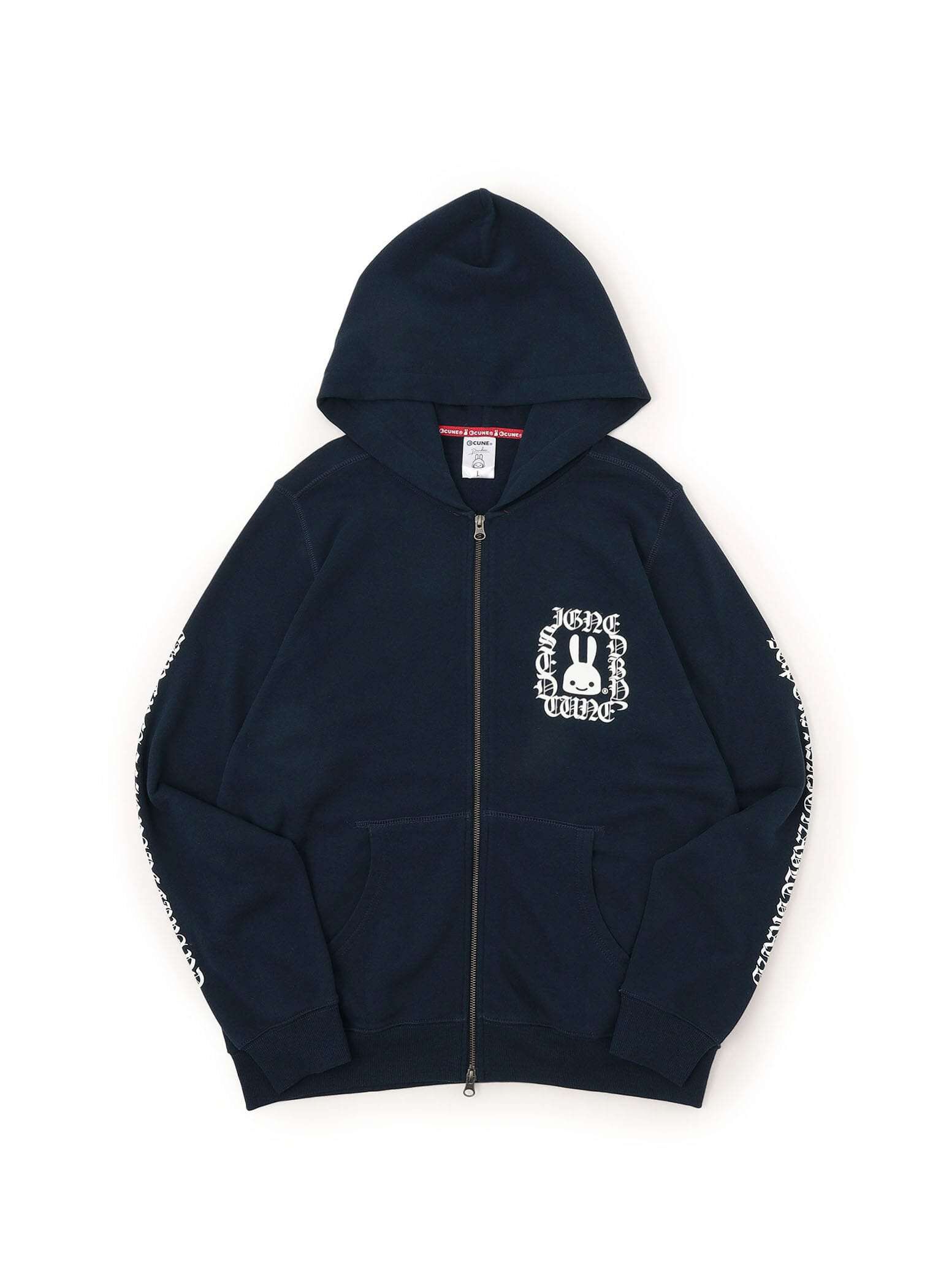 CUNE パーカー XL NAVY CUNE ZIP PARKA Cool Typography