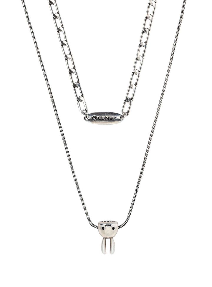 3D Upside-Down Bunny Double Necklace,, medium