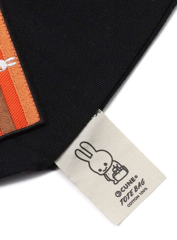 Basic Cotton Tote Bag with Cigarette Patch,BLACK, small image number 5