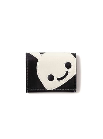 Leather Tri-Fold Wallet,BLACK, small image number 0