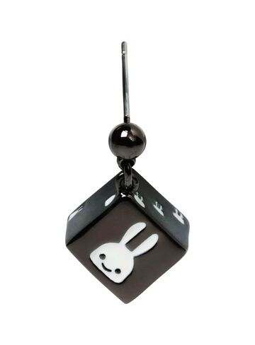 Dice Earring 1P,BLACK, small image number 0