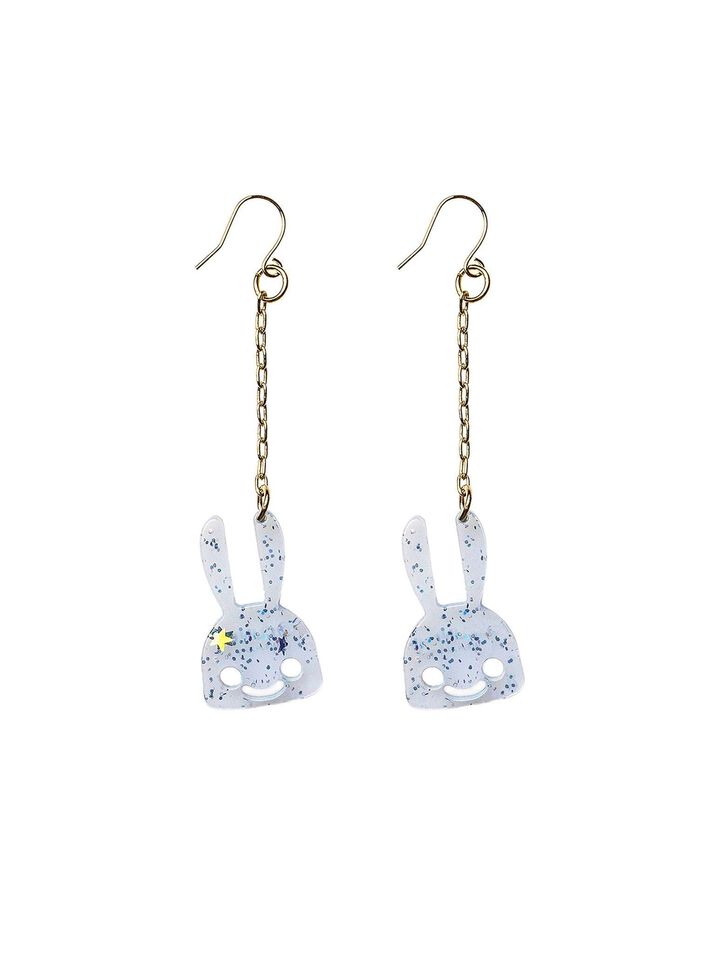 Clear Bunny Earrings 2P,, medium