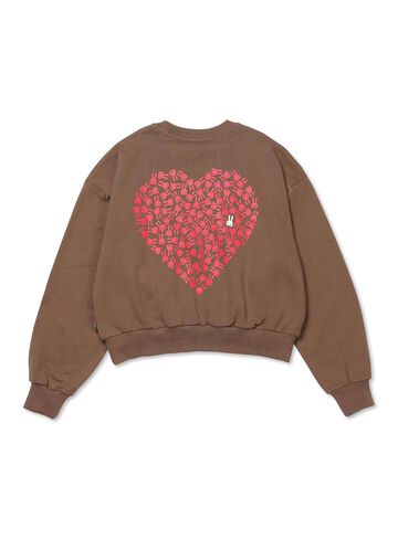 Wide Crew Neck Sweatshirt,BLACK, small image number 1