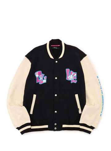 31st Anniversary Sweat Varsity Jacket - Dice,BLACK, small image number 1