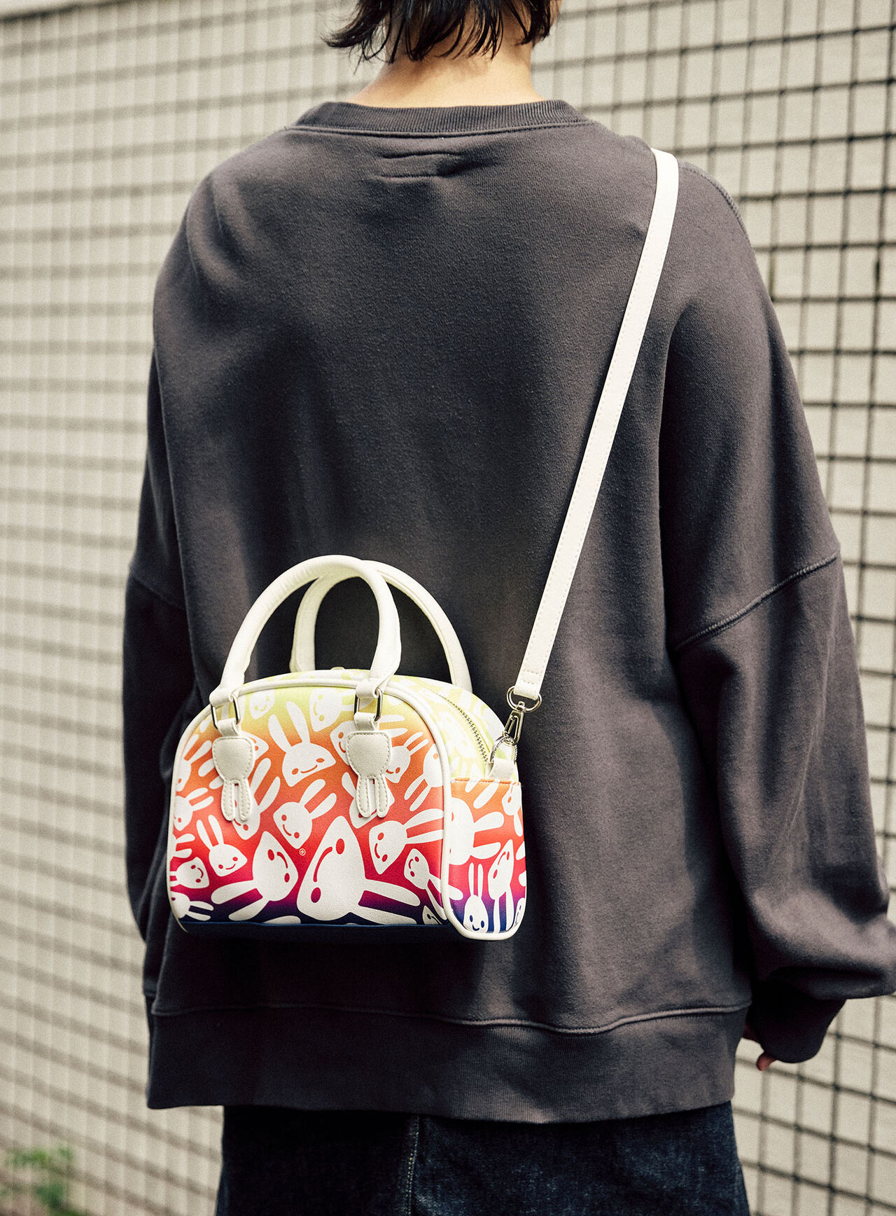 Mini Boston Bag - Wobbly Bunny,MULTI, large image number 6