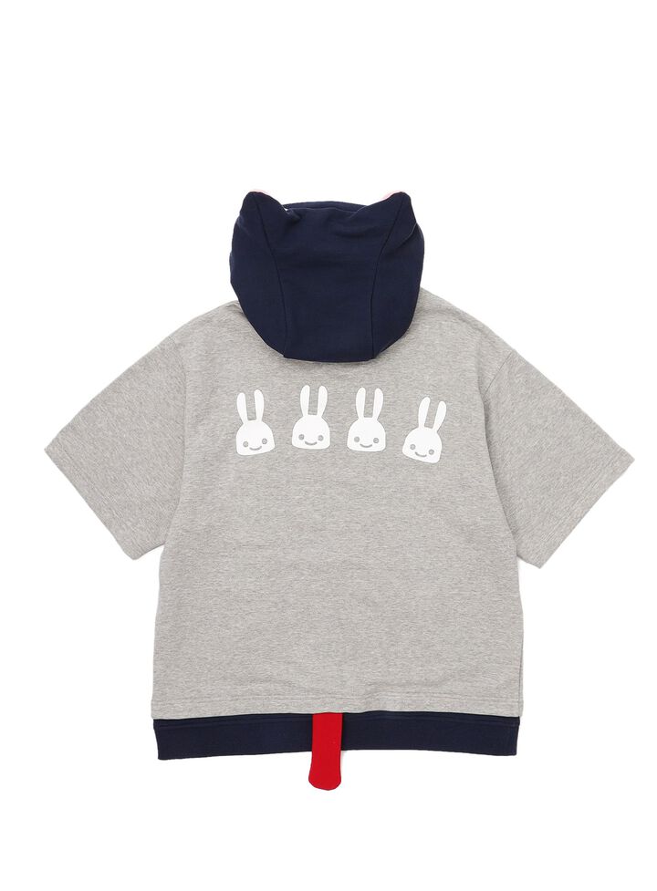 Short-sleeved hoodie with ear tails,, medium