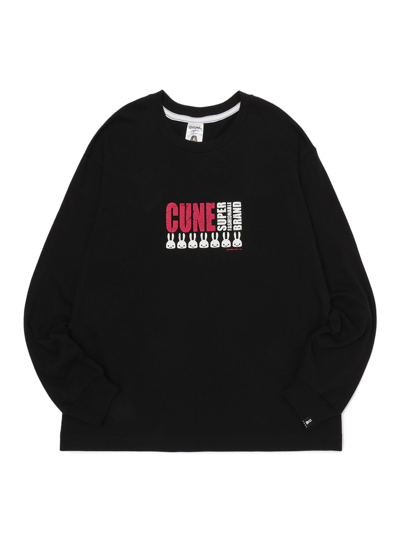 CUNE L/S Tee Random Text,BLACK, large image number 0