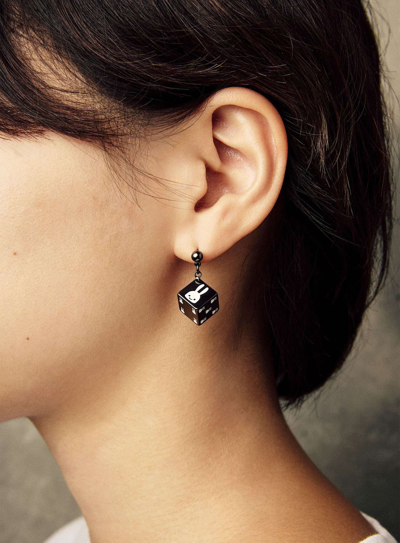 Dice Earring 1P,BLACK, large image number 3