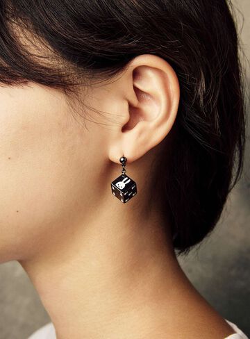 Dice Earring 1P,BLACK, small image number 3