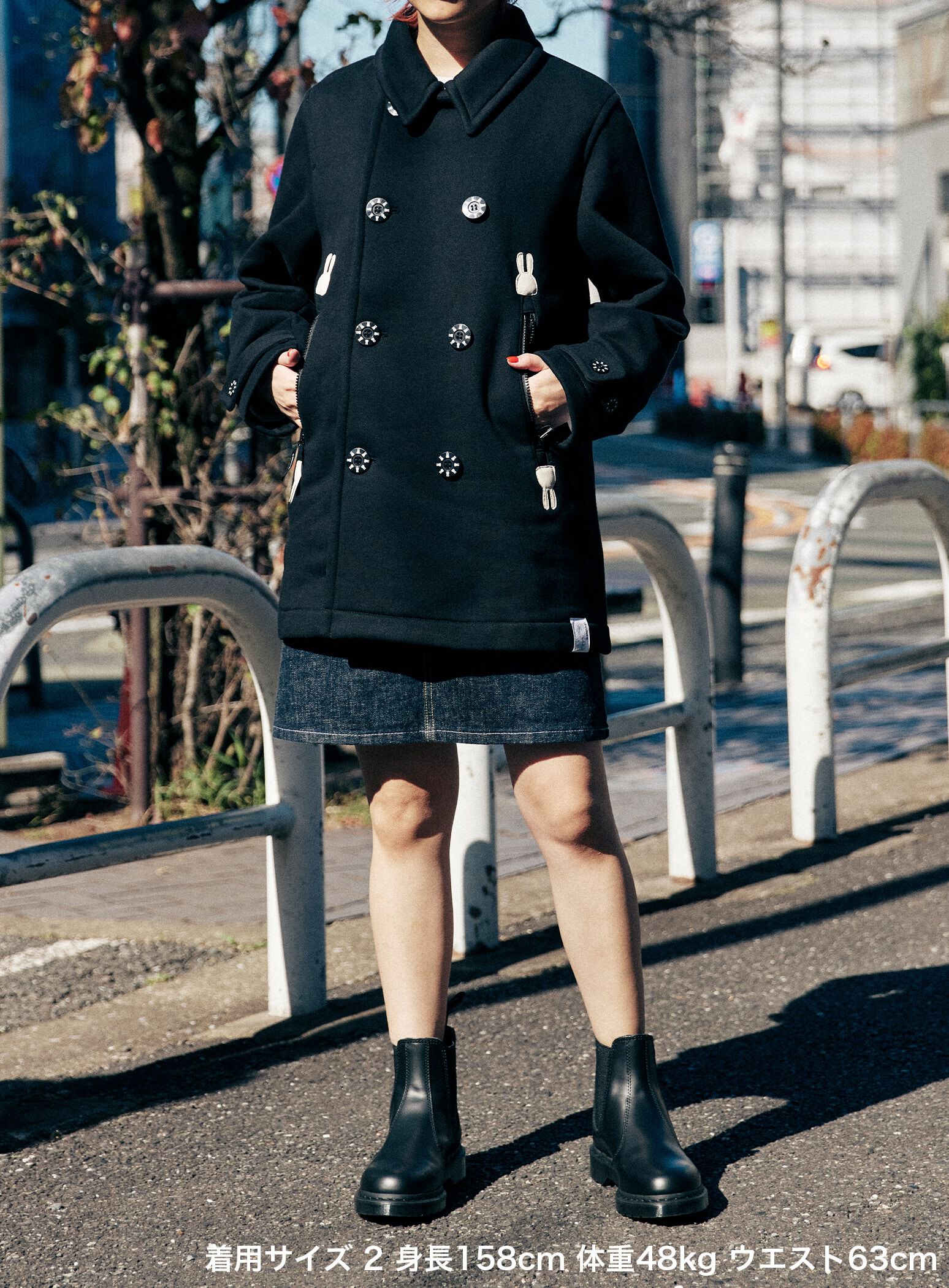 CUNE ピーコート サイズ2 ブラック CUNE ピーコート サイズ2 ブラック 裏毛のPコート｜ウサギがいる