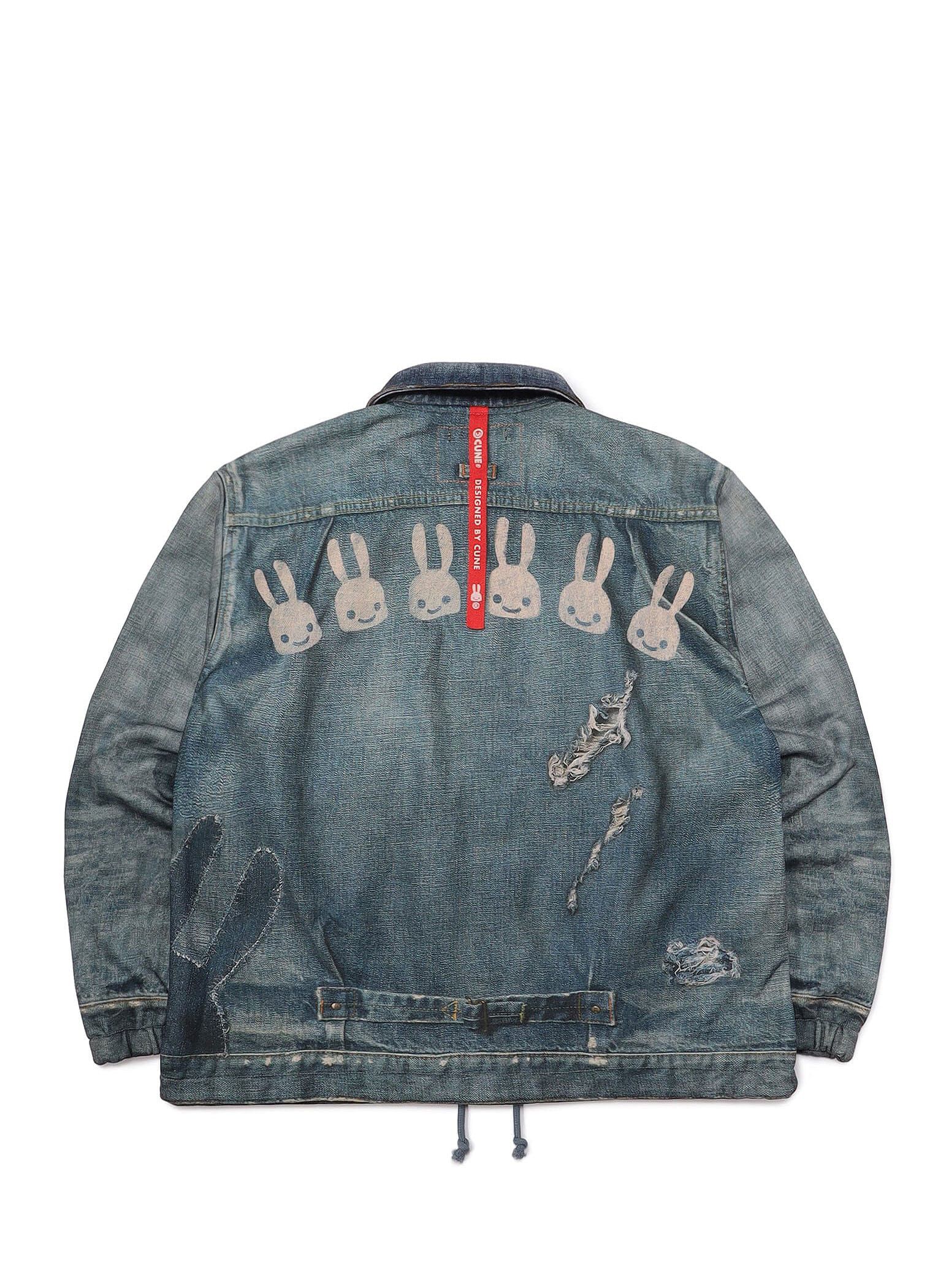 Sweatshirt coach jacket with jean print