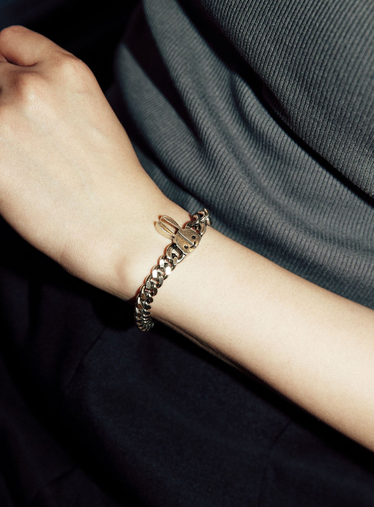 Rabbit Class Clasp Chain Bracelet,SILVER, large image number 6