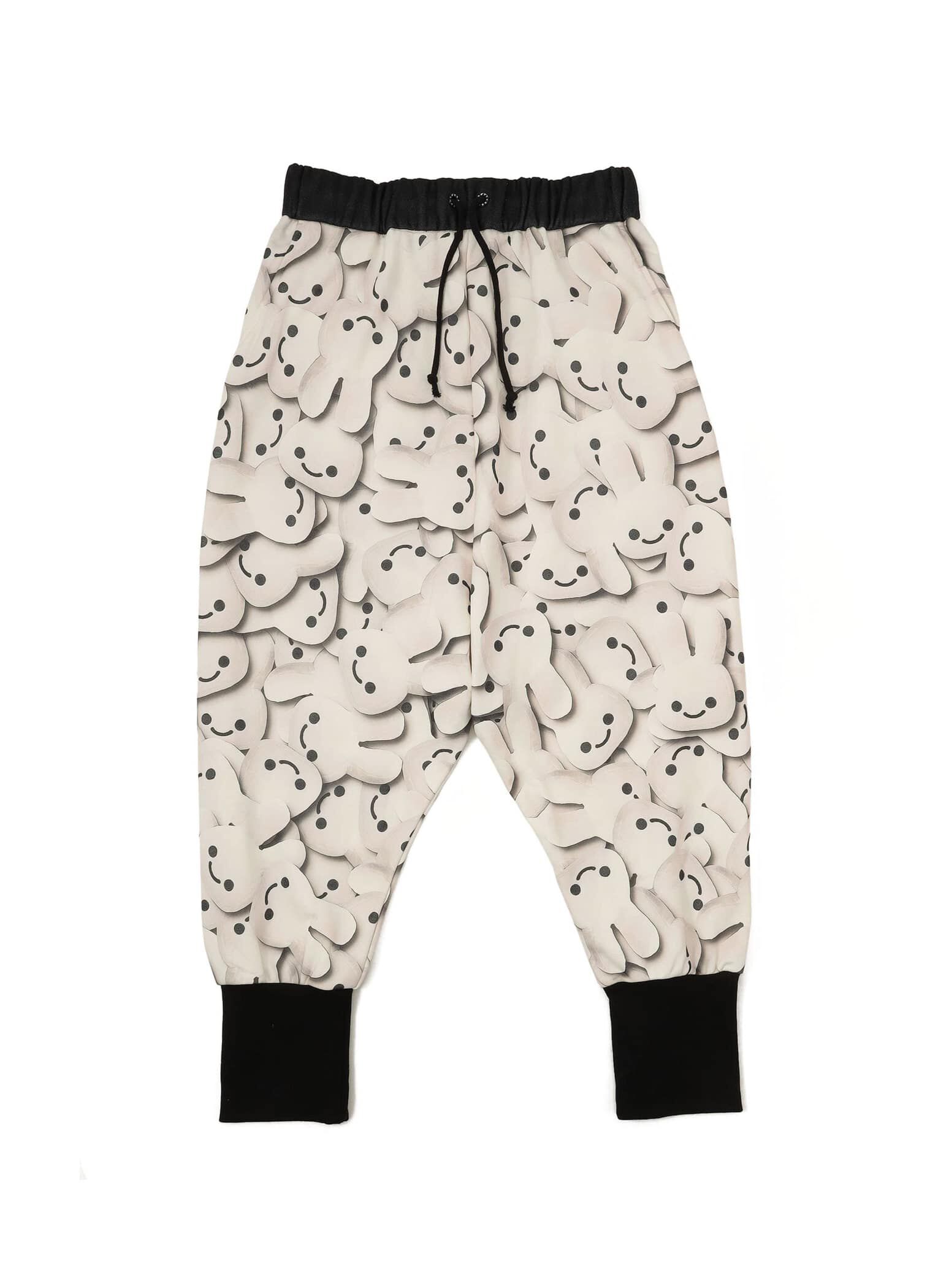 Plush printed sarouel pants