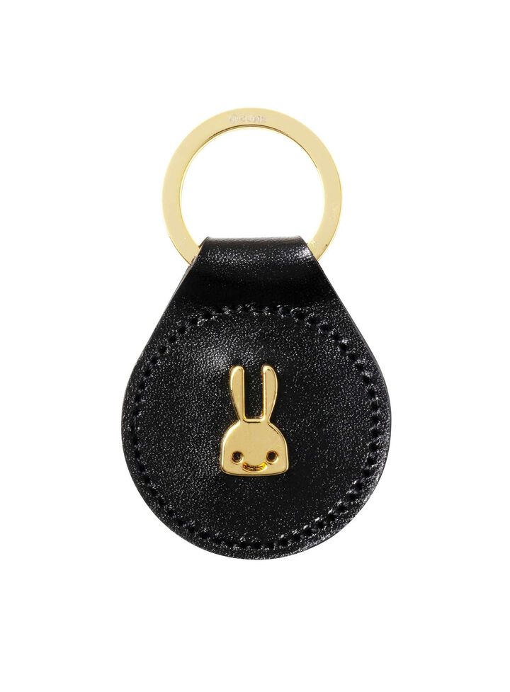 Gold rabbit studded round key ring,, medium