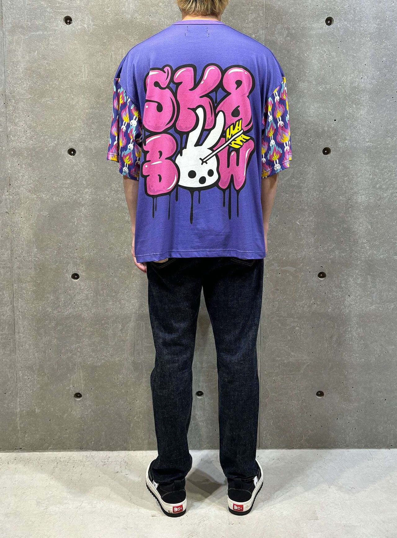 SK8BOW Big T-Shirt,PURPLE, large image number 6