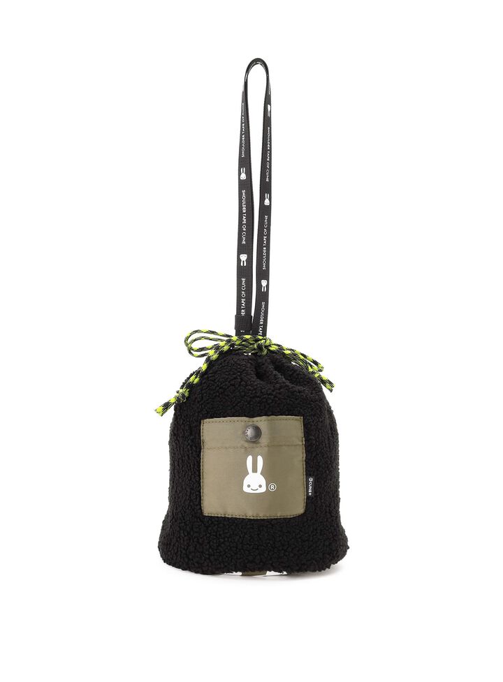 Fuzzy Drawstring Shoulder Bag,, medium