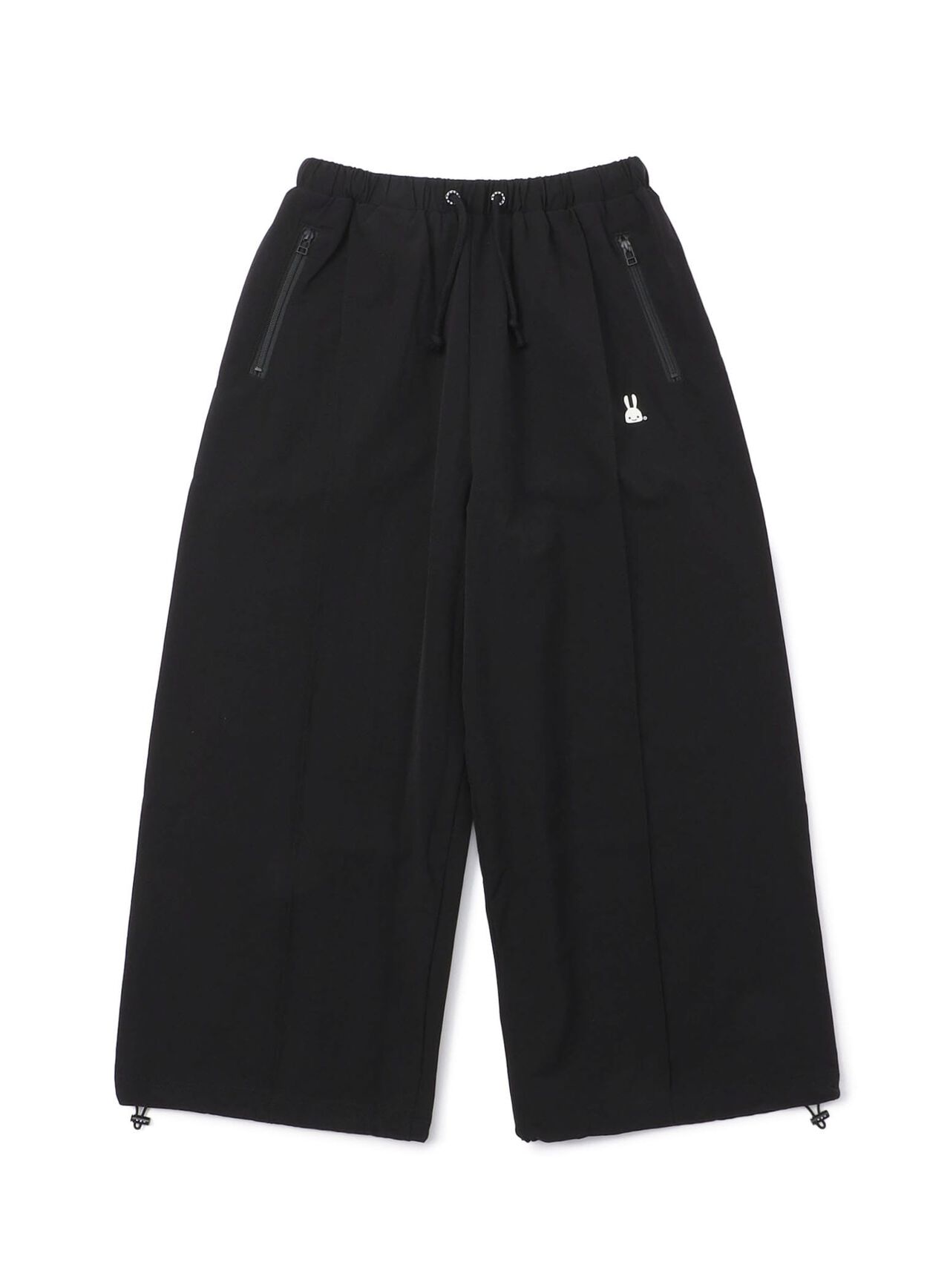 Sporty Wide Slacks,BLACK, large image number 0