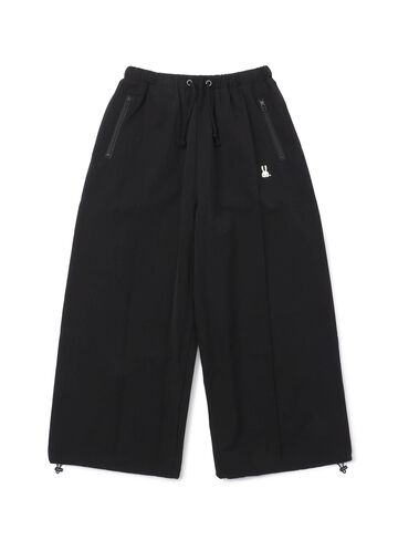 Sporty Wide Slacks,BLACK, small image number 0