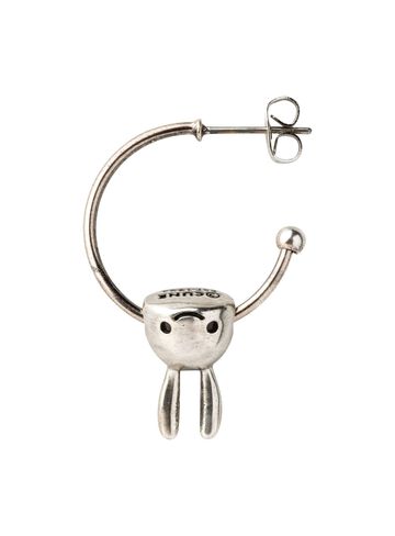 3D Upside-Down Bunny Earring 1P,SILVER, small image number 0