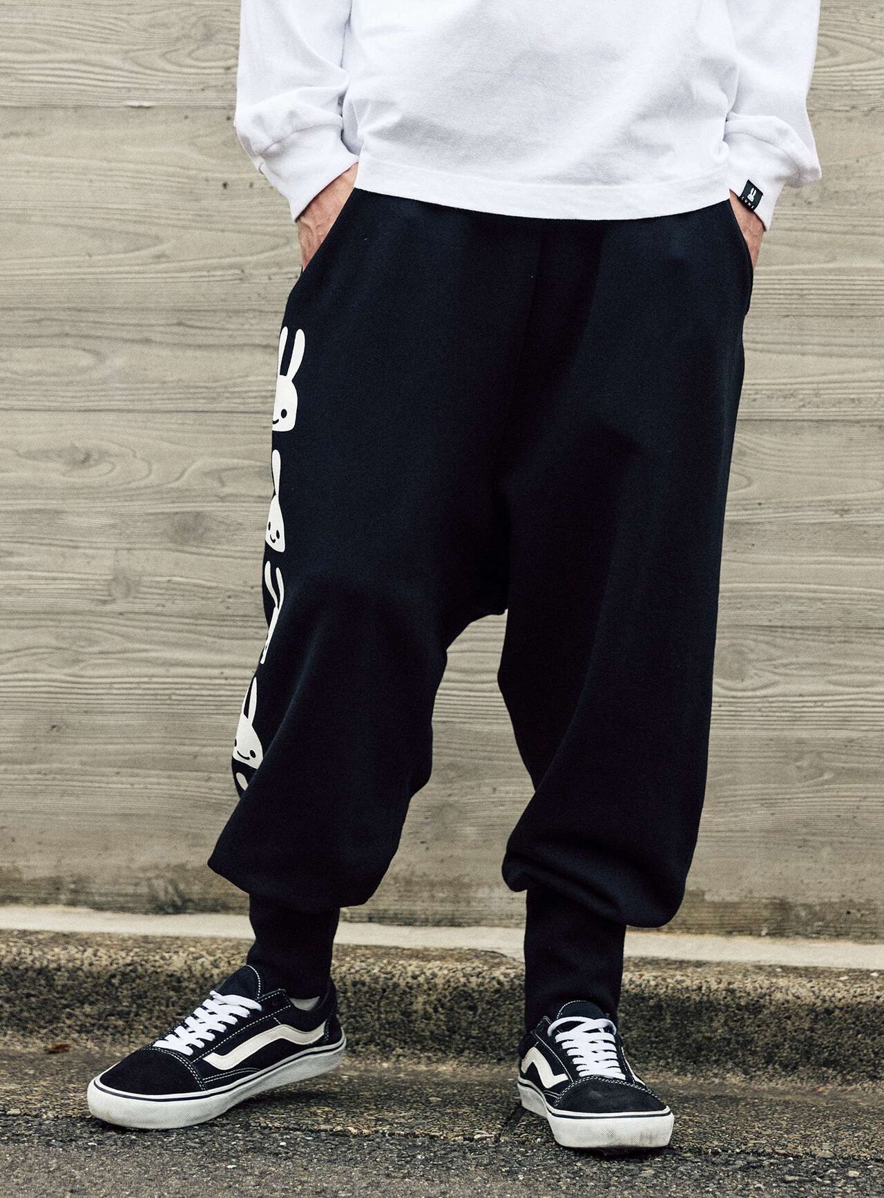 Layered Pocket Sarouel Pants,BLACK, large image number 8