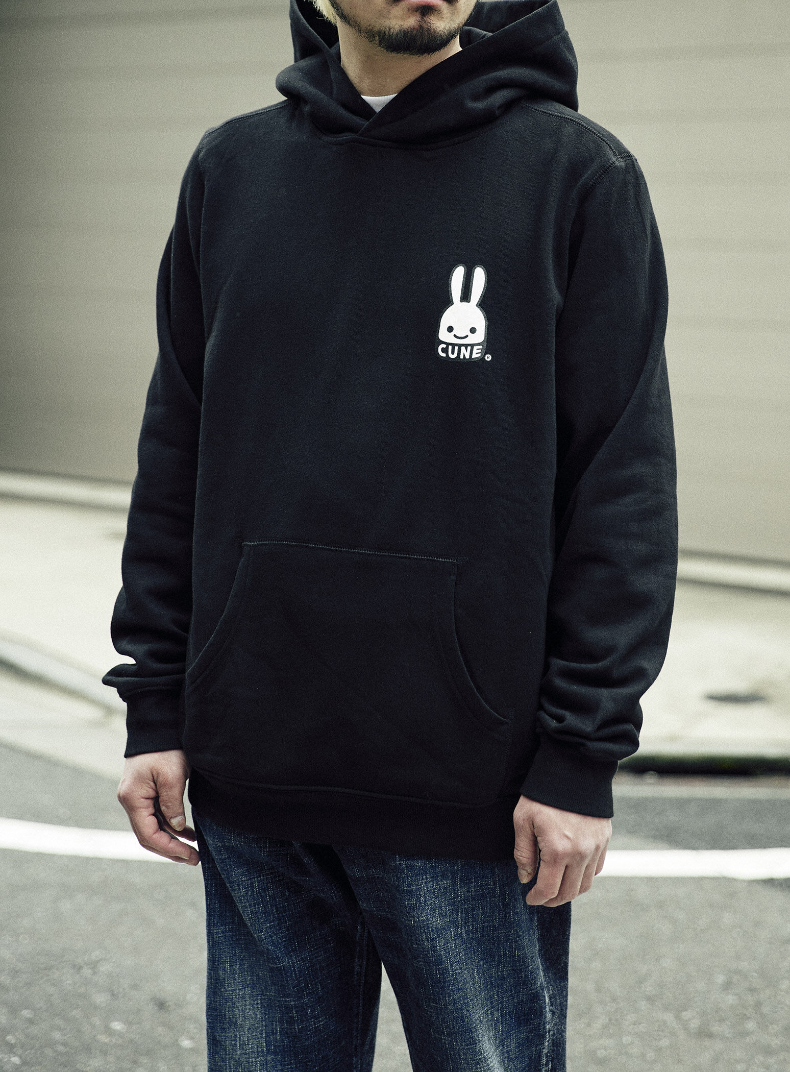 CUNE ブラック ジャンパー サイズ3 CUNE Rabbit Pull Parka