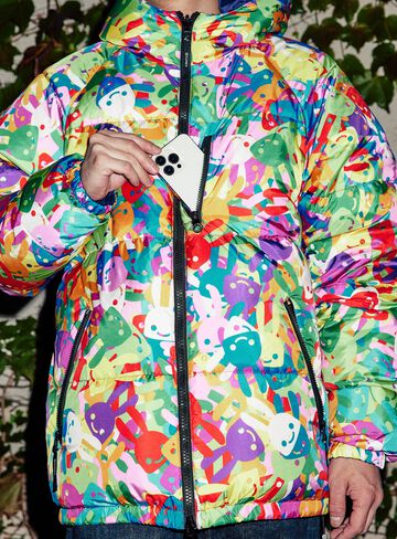 Reversible down jacket with lots of rabbits,, small image number 17