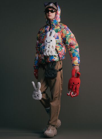 Reversible down jacket with lots of rabbits,, small image number 18